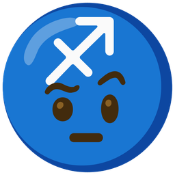 face with raised eyebrow and Sagittarius