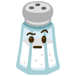 face with raised eyebrow and salt