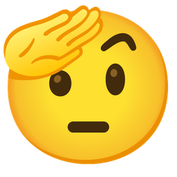 face with raised eyebrow and saluting face