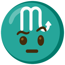 face with raised eyebrow and Scorpio