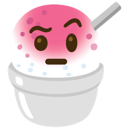 face with raised eyebrow and shaved ice