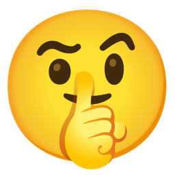 face with raised eyebrow and shushing face