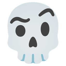 face with raised eyebrow and skull