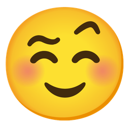 Face with raised eyebrow and Smiling face