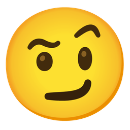 face with raised eyebrow and smirking face
