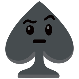 face with raised eyebrow and spade suit