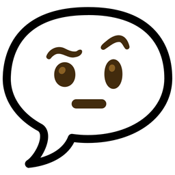 face with raised eyebrow and speech balloon