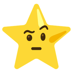 face with raised eyebrow and star