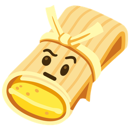 face with raised eyebrow and tamale