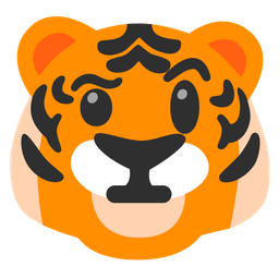 face with raised eyebrow and tiger face