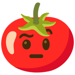 face with raised eyebrow and tomato