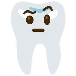 face with raised eyebrow and tooth