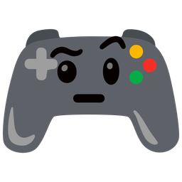 face with raised eyebrow and video game