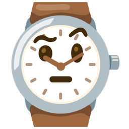 face with raised eyebrow and watch