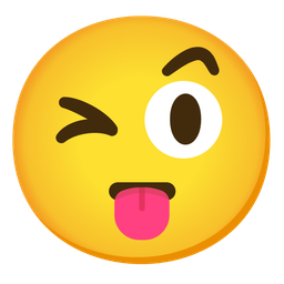 Face with raised eyebrow and Winking face with tongue