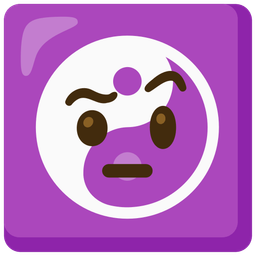 face with raised eyebrow and yin yang