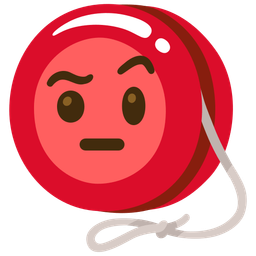 face with raised eyebrow and yo-yo