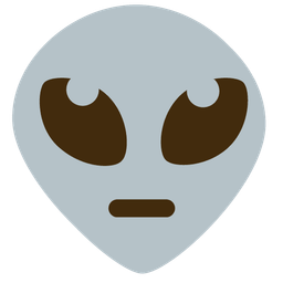 face with rolling eyes and alien