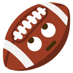 face with rolling eyes and american football