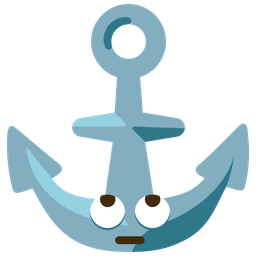 face with rolling eyes and anchor