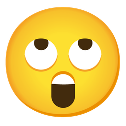 face with rolling eyes and astonished face