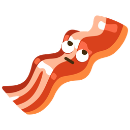 face with rolling eyes and bacon