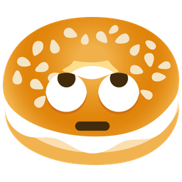 face with rolling eyes and bagel