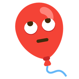 face with rolling eyes and balloon