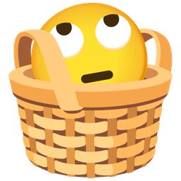 face with rolling eyes and basket