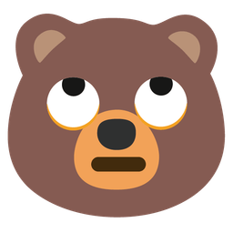 face with rolling eyes and bear