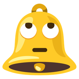 face with rolling eyes and bell