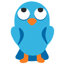 face with rolling eyes and bird