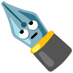 face with rolling eyes and black nib