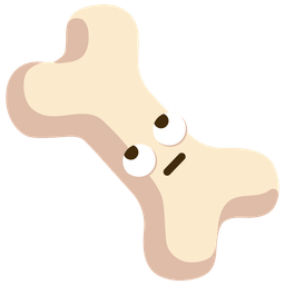 face with rolling eyes and bone