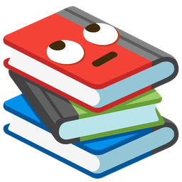 face with rolling eyes and books