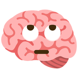 face with rolling eyes and brain