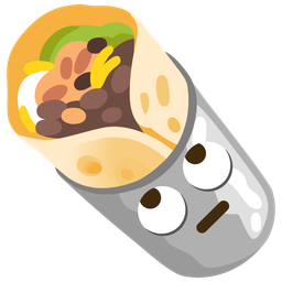 face with rolling eyes and burrito