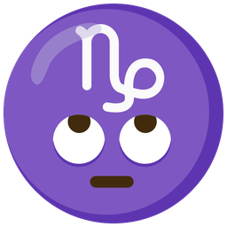 face with rolling eyes and Capricorn