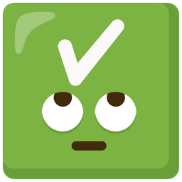 face with rolling eyes and check mark button