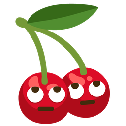 face with rolling eyes and cherries