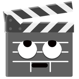 face with rolling eyes and clapper board