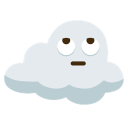 face with rolling eyes and cloud
