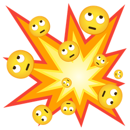 face with rolling eyes and collision