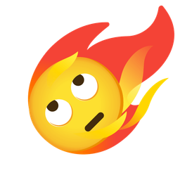 face with rolling eyes and comet