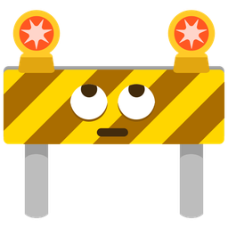 face with rolling eyes and construction