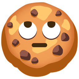 face with rolling eyes and cookie