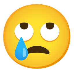 face with rolling eyes and crying face