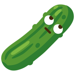 face with rolling eyes and cucumber