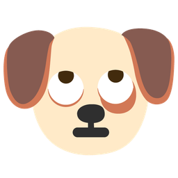 face with rolling eyes and dog face