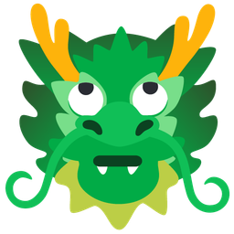 face with rolling eyes and dragon